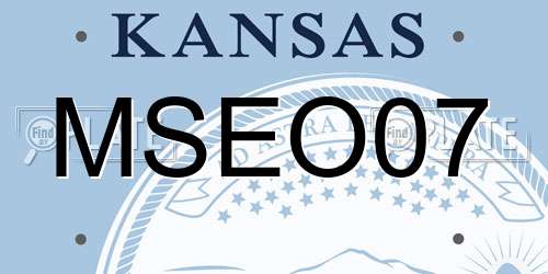 MSEO07 Kansas License Plate
