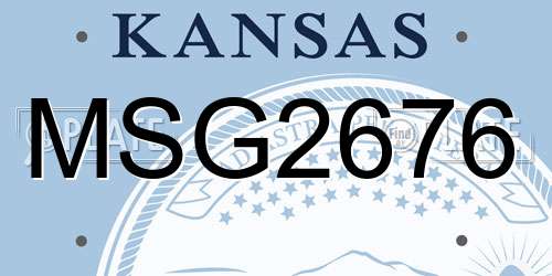 MSG2676 Kansas License Plate