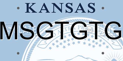 MSGTGTG Kansas License Plate