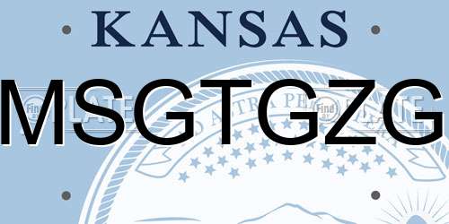 MSGTGZG Kansas License Plate