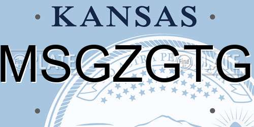 MSGZGTG Kansas License Plate
