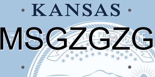 MSGZGZG Kansas License Plate