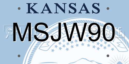 MSJW90 Kansas License Plate