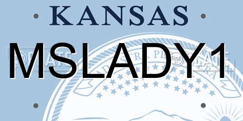 MSLADY1 Kansas License Plate