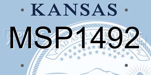 MSP1492 Kansas License Plate