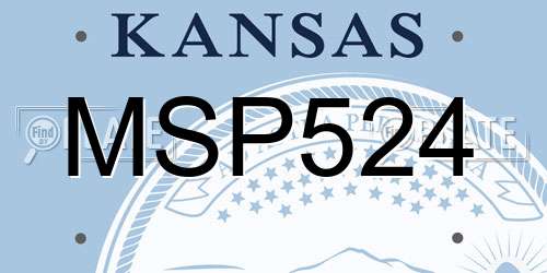 MSP524 Kansas License Plate