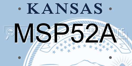 MSP52A Kansas License Plate