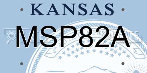 MSP82A Kansas License Plate
