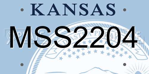 MSS2204 Kansas License Plate