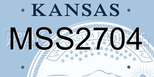 MSS2704 Kansas License Plate