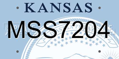 MSS7204 Kansas License Plate