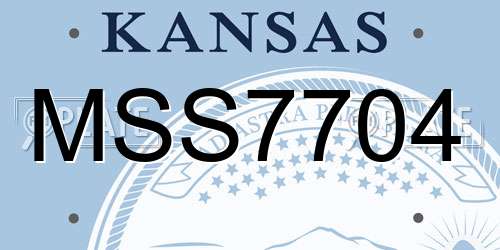 MSS7704 Kansas License Plate