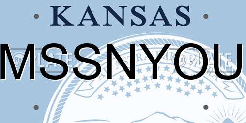 MSSNYOU Kansas License Plate
