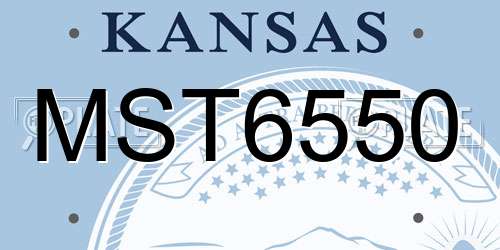 MST6550 Kansas License Plate