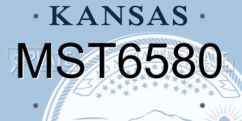MST6580 Kansas License Plate