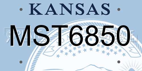 MST6850 Kansas License Plate