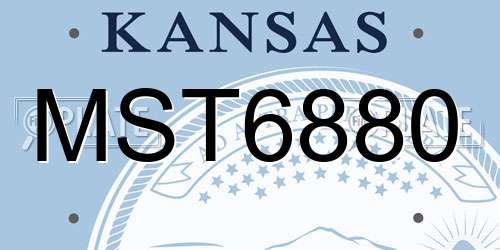 MST6880 Kansas License Plate