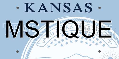 MSTIQUE Kansas License Plate