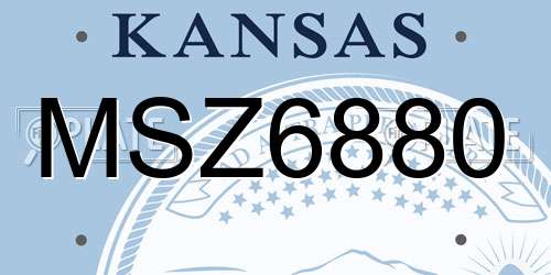 MSZ6880 Kansas License Plate