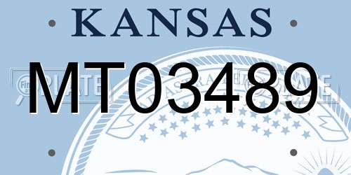 MT03489 Kansas License Plate
