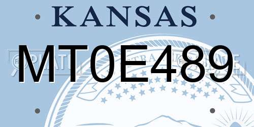 MT0E489 Kansas License Plate