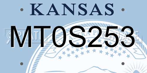 MT0S253 Kansas License Plate