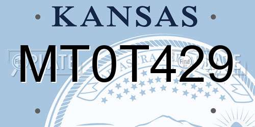 MT0T429 Kansas License Plate