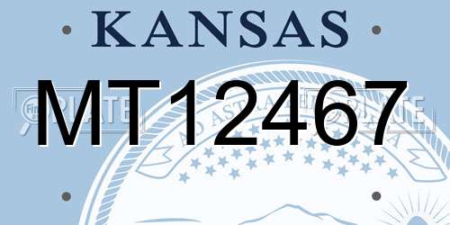 MT12467 Kansas License Plate
