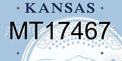 MT17467 Kansas License Plate