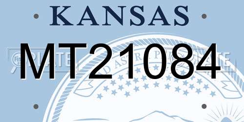MT21084 Kansas License Plate