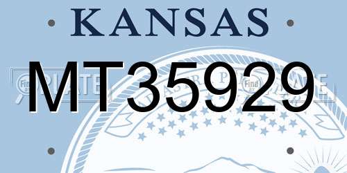 MT35929 Kansas License Plate