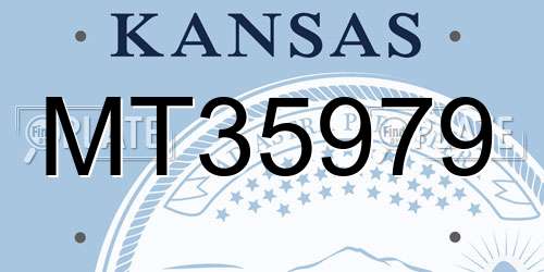 MT35979 Kansas License Plate