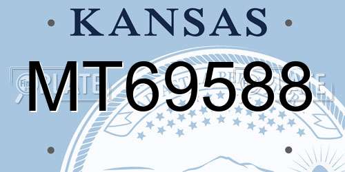 MT69588 Kansas License Plate