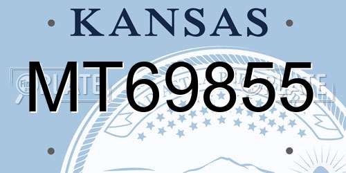 MT69855 Kansas License Plate