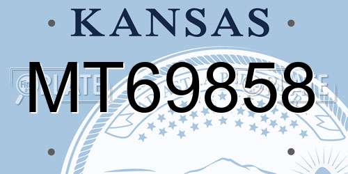 MT69858 Kansas License Plate