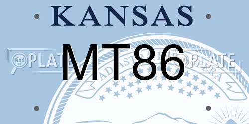 MT86 Kansas License Plate