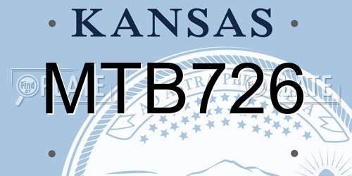 MTB726 Kansas License Plate