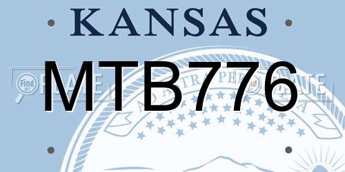 MTB776 Kansas License Plate