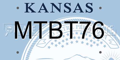MTBT76 Kansas License Plate