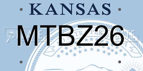 MTBZ26 Kansas License Plate