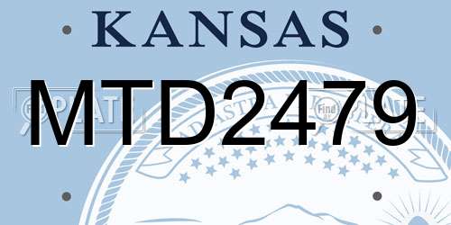 MTD2479 Kansas License Plate