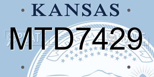 MTD7429 Kansas License Plate