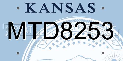MTD8253 Kansas License Plate