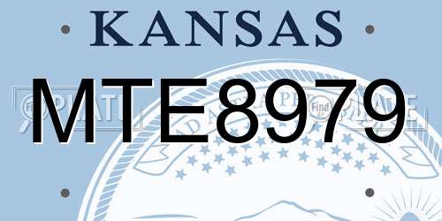 MTE8979 Kansas License Plate