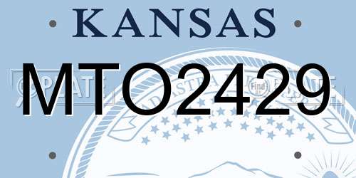 MTO2429 Kansas License Plate