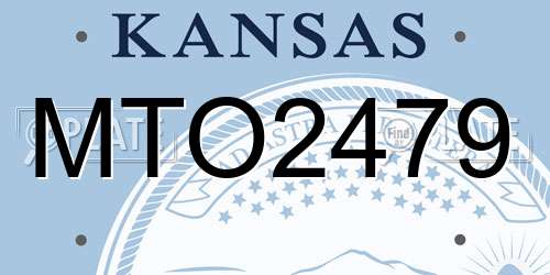 MTO2479 Kansas License Plate