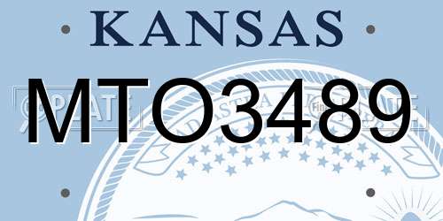 MTO3489 Kansas License Plate