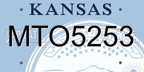 MTO5253 Kansas License Plate