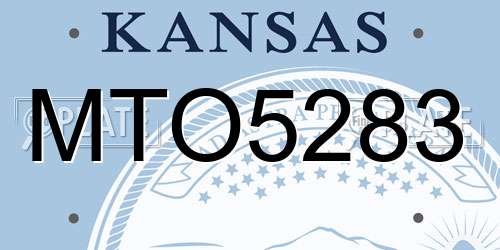 MTO5283 Kansas License Plate