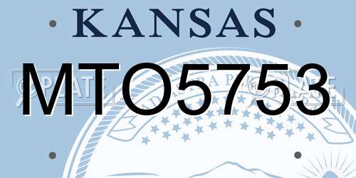 MTO5753 Kansas License Plate
